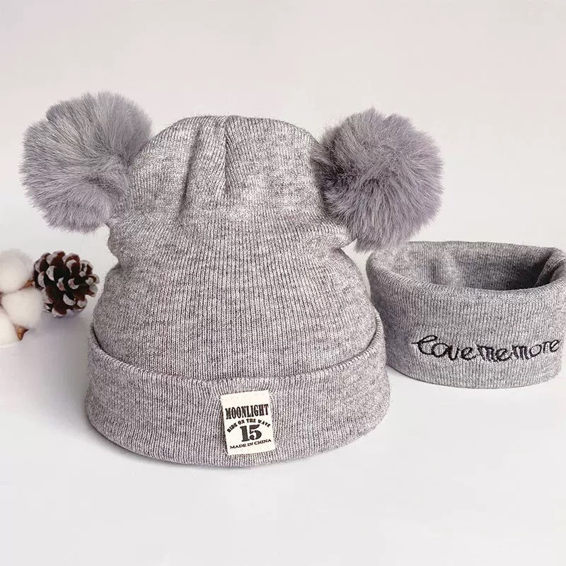 Bộ Khăn Mũ Len Cho Bé Kiểu Dáng Hàn Quốc.