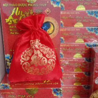 Túi đỏ mai mắn gấm thiêu