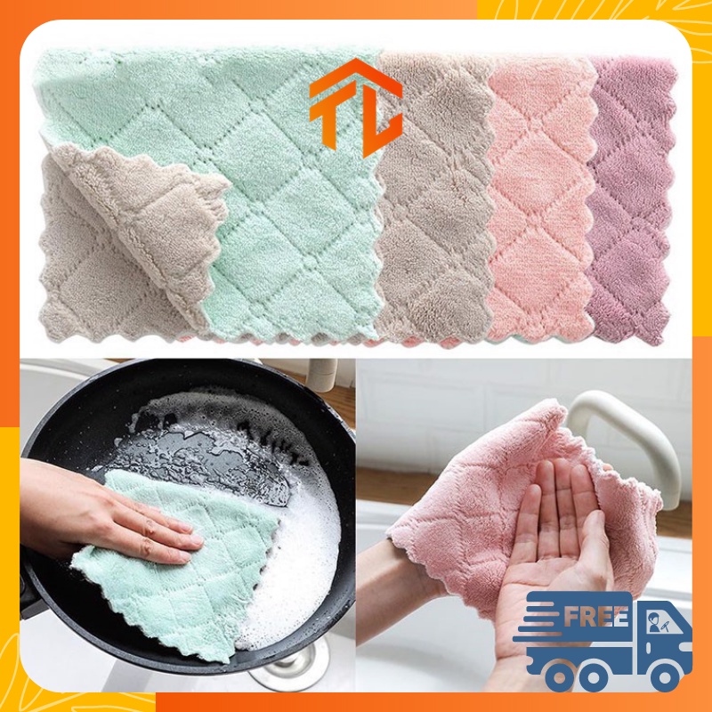 Khăn lau bếp gia dụng mẫu mới 2 mặt siêu thấm hút