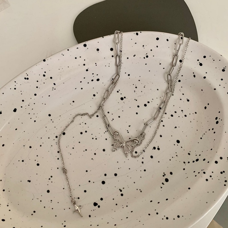 Dây Chuyền Sợi Xích Dài Mặt Hình Bướm Phong Cách Harajuku 19998