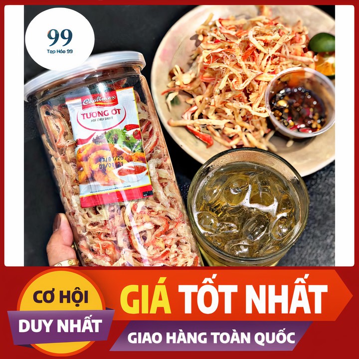[Hũ 200g ]Khô mực hấp nước dừa xé sợi, LOẠI CAO CẤP  hủ pet siêu nhiều , siêu đã