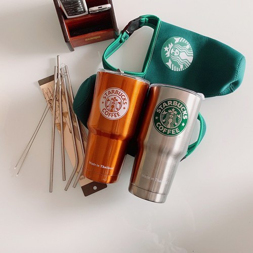 FREESHIP ĐƠN 99K_Ly giữ nhiệt STARBUCKS, tặng kèm combo túi đựng, ống hút