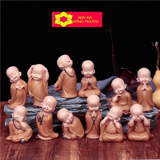 Tượng chú tiểu an nhiên cao 8cm, chất liệu composite - tượng phong thuỷ, tượng phật giáo - sen đá đông phước