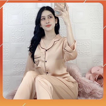 Bộ Đồ Ngủ Pijama Lụa Satin Cao Cấp Dài Tay Nhiều Màu, Sang Xịn Mịn Mặc Cực Kỳ Thoải Mái.