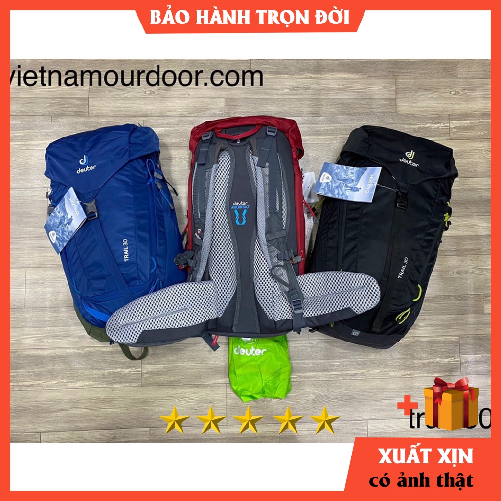 Balo du lịch nam nữ Deuter Trail 30 chống thấm nước, siêu nhẹ, cực kỳ bền bỉ⚡️ [ HÀNG XUẤT DƯ ]