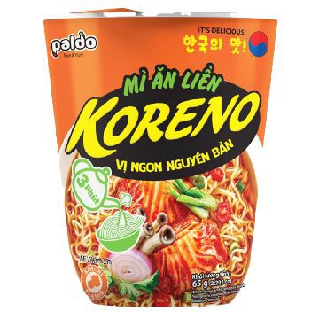 Mì Trộn Cay Koreno Rabokki Ly 66G/Mì Koreno Vị Kim Chi/ bò cay Ly 65G