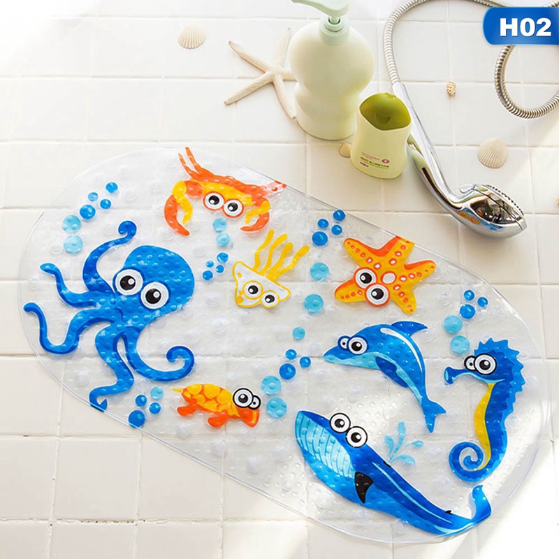 Thảm Nhựa Pvc Chống Trượt Họa Tiết Hoạt Hình Cho Bé Kích Thước 39cm X 69cm