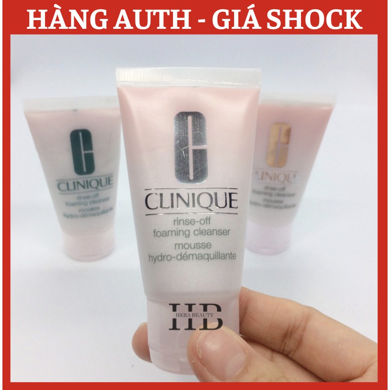 [Minisize Showroom Chính Hãng] Sữa Rửa Mặt Tẩy Trang Clinique 30ML Rinse-off Foaming Cleanser Mousse 2in1