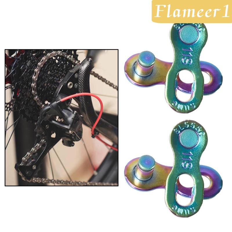 [FLAMEER1]2Pair 9/10/11/12Speed Bicycle Bike Master Chain Link Joint 9 Speed Colorful