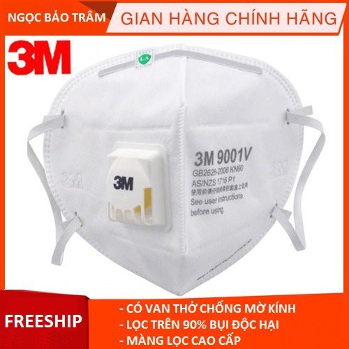 Siêu Sale Khẩu Trang 3M 9001V, 9042V có van lọc khí. Ngăn bụi mịn..