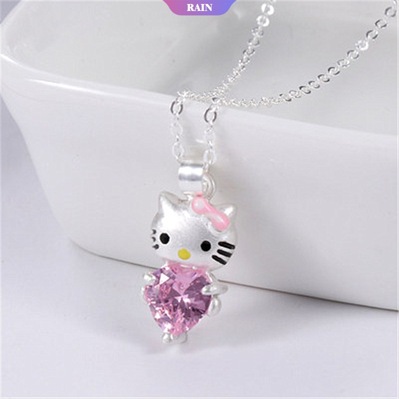 Vòng cổ Mặt Mèo Hello Kitty Đính Đá Pha Lê Dễ Thương