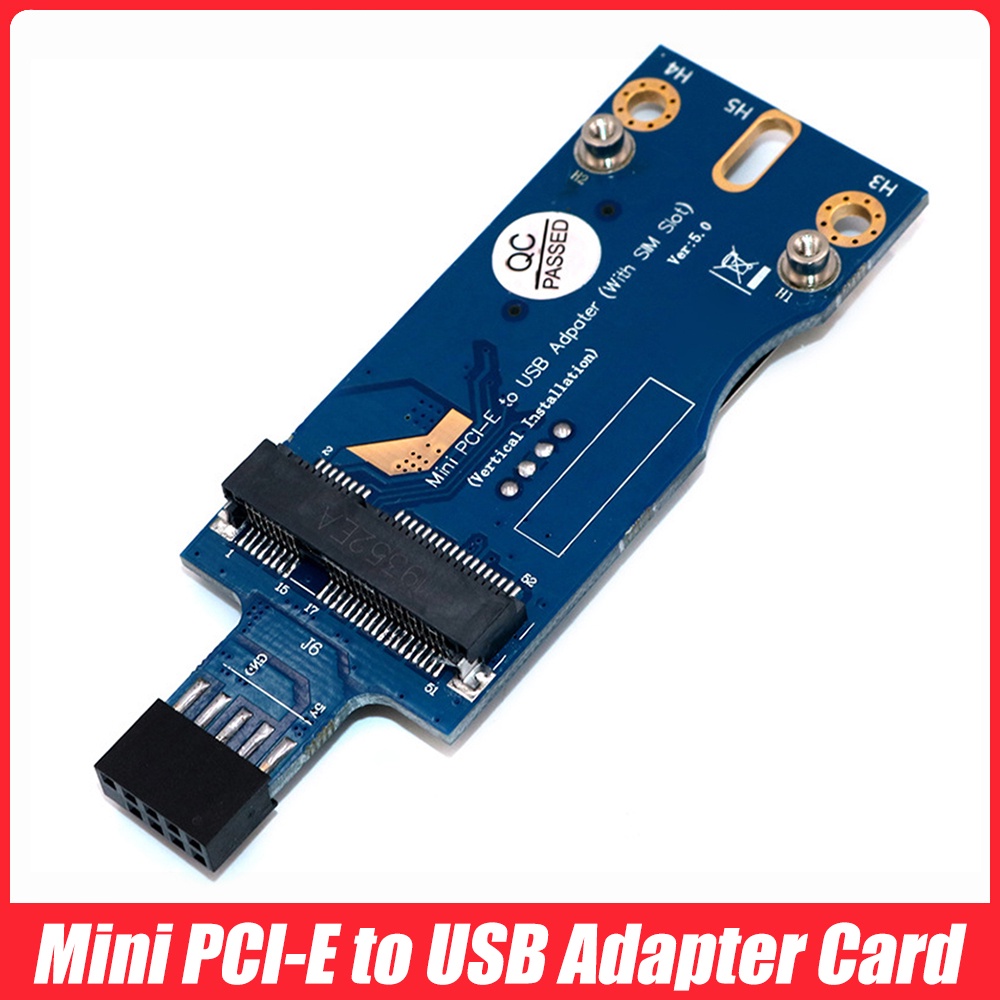 Thẻ chuyển đổi Mini PCI-E sang USB có khe SIM 3G 4G 9 Pin WWAN LTE cho hệ thống Embed