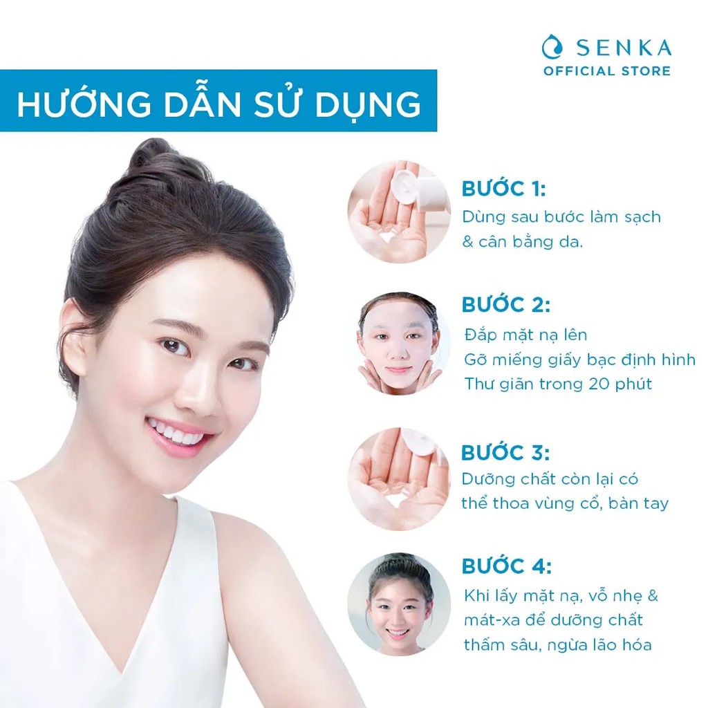 [MUA 5 TẶNG 1] Mặt nạ Senka Dưỡng trắng - Cấp ẩm - Dịu mát - Ngăn lão hóa - 1 miếng (23g)