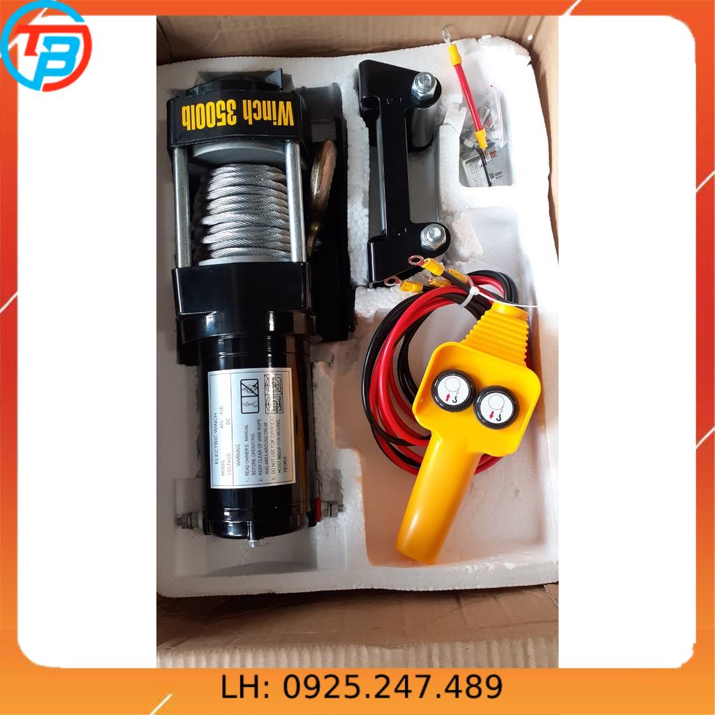 Tời điện12v  ắc quy 12v  3500lbs CÁP THÉP Thái Bình Vina