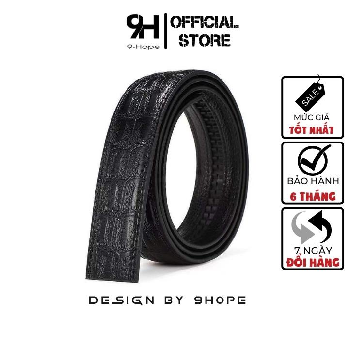 Dây thắt lưng nam vân cá sấu cao cấp - Dây nịt không mặt khóa 2 lớp dài 120 cm thiết kế tinh tế hiện đại