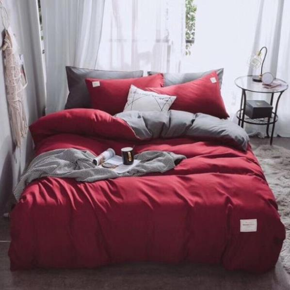 (nhiều mẫu) Bộ Chăn Ga Gối COTTON TC MÀU Trơn 4 món nhập khẩu Nhật