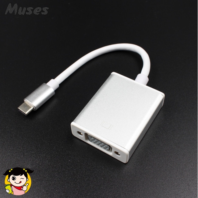 Muse07 USB 3.1 Type C to VGA Adapter USB-C Male to VGA 1080p Female Converter