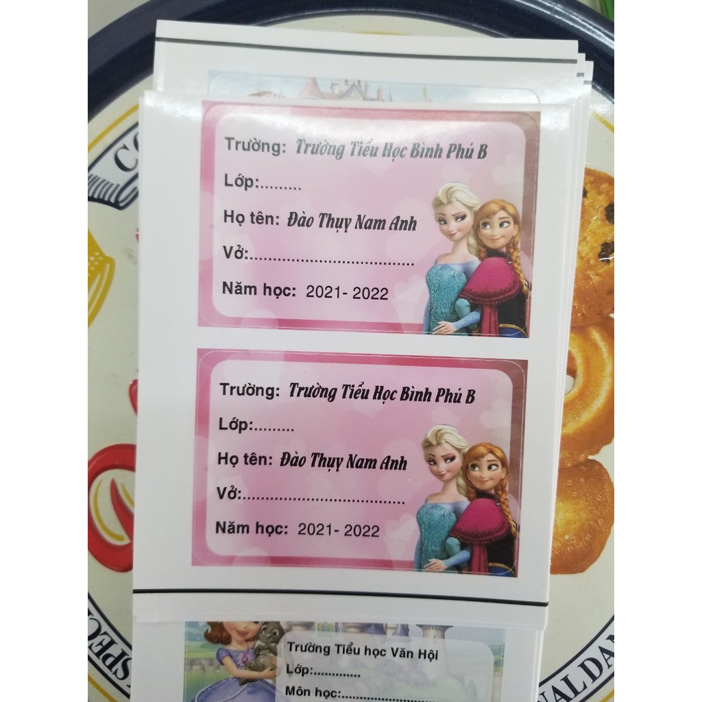 Sét 30 nhãn vở in theo yêu cầu