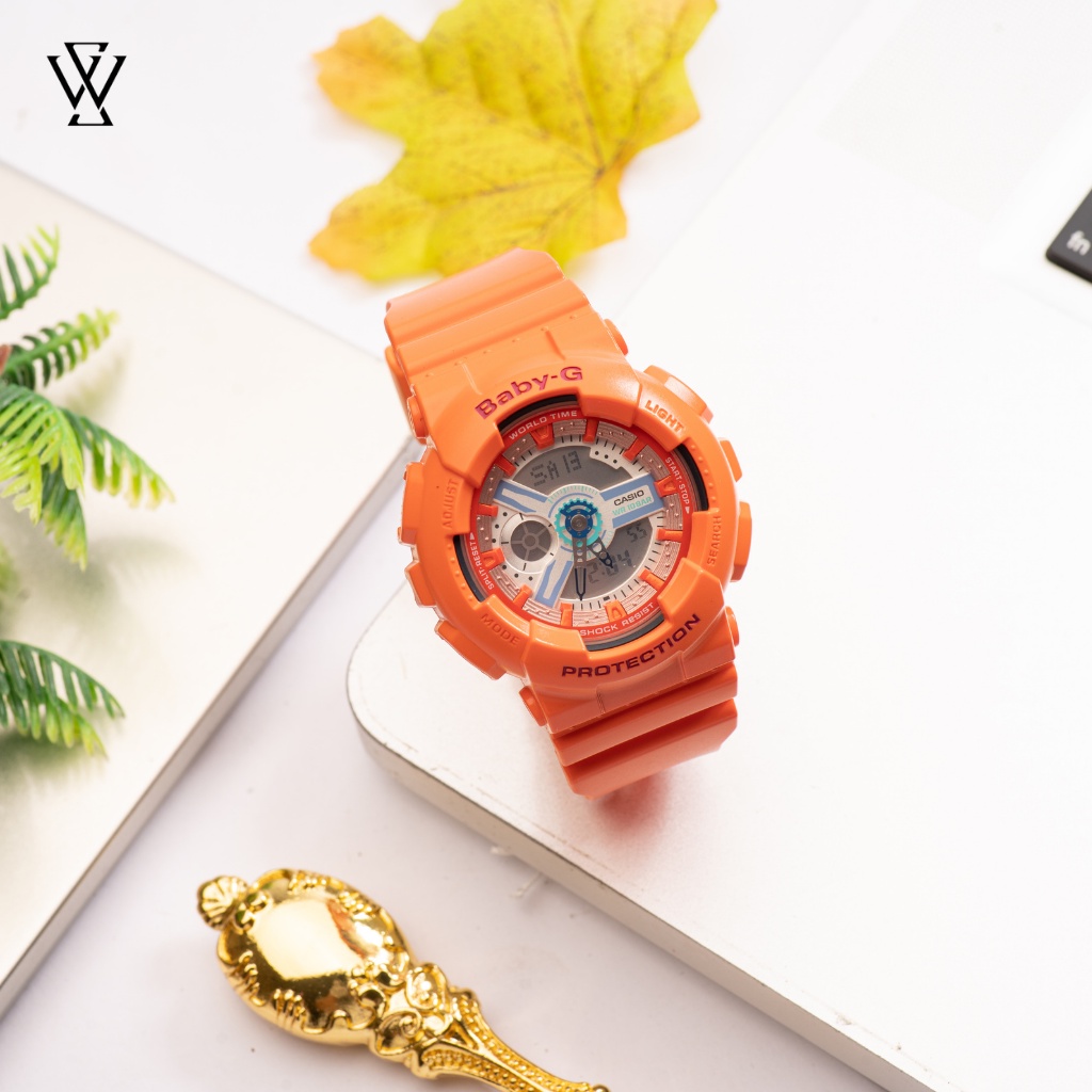 Đồng Hồ Điện Tử Nữ Casio Baby-G WATCHSTORE BA-110SN-4ADR Thiết Kế Mặt Kính Tròn 43.5mm, Dây Và Vỏ Nhựa Bền Bỉ