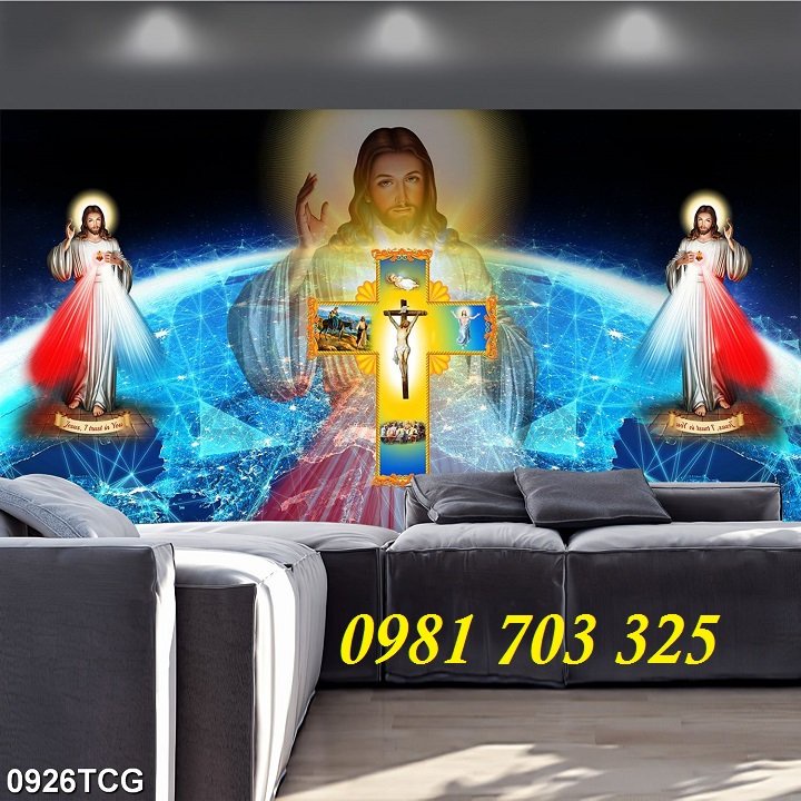 Tranh gạch men 3D công giáo giá rẻ, tranh chúa Giesu đẹp