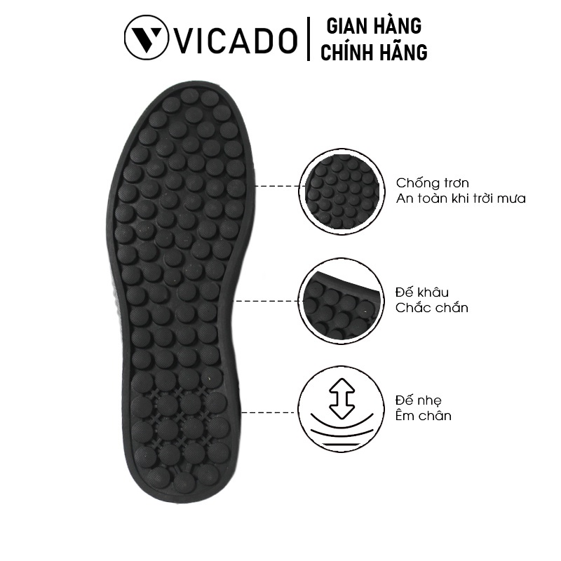 Dây Giày lười nam công sở da bò cao cấp Vicado VO0111 màu đen