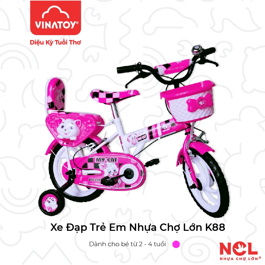 Xe đạp trẻ em Nhựa Chợ Lớn K88 - M1611-X2B - Cho Bé Từ 2 đến 4 Tuổi