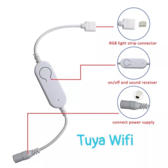 Đèn Led 12V RGB WiFi Tuya/Smart Life 4 chân. Làm việc với Google Home& Amazon Alex