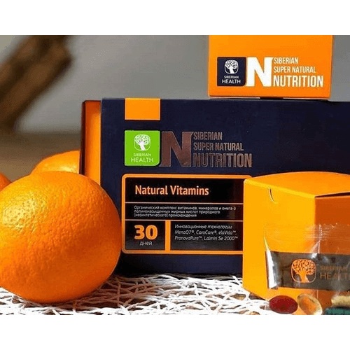Siêu vitamin Natural Vitamins - Siberian Wellness - Nâng cao khả năng làm việc - Hộp 30 túi, 4 viên/túi