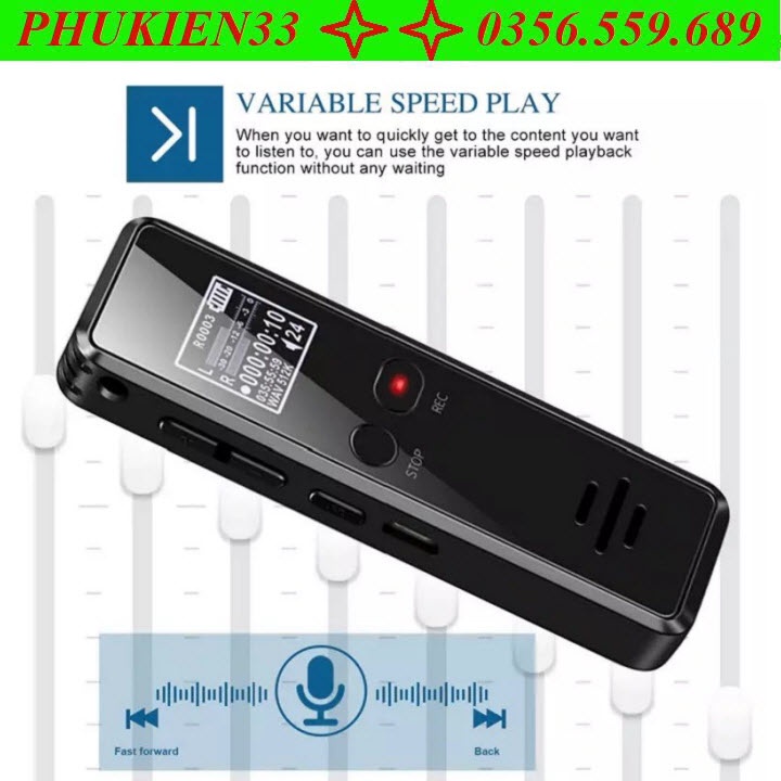 Máy ghi âm chuyên dụng mini siêu nhỏ DVR 818, âm thanh VAR/VOR, Ghi âm chất lượng cao
