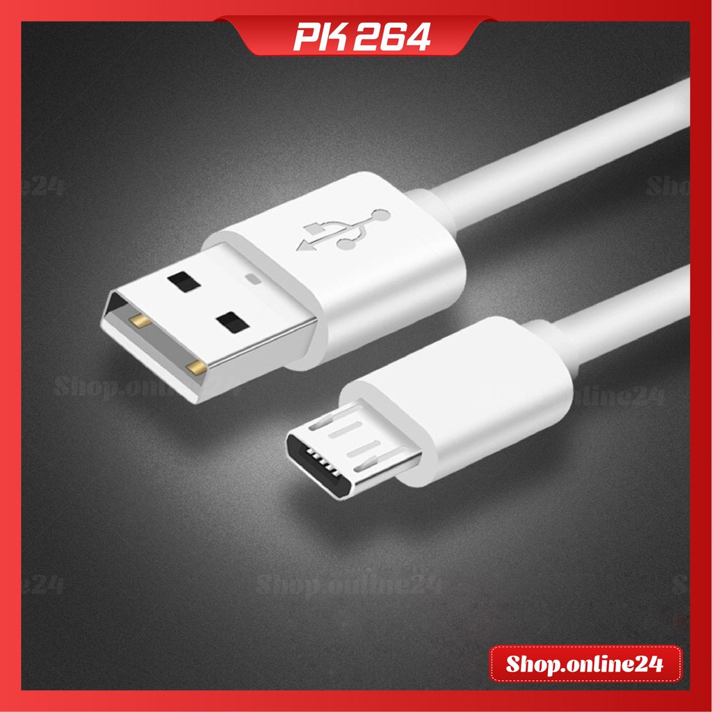 Cáp sạc dự phòng 20cm màu trắng đầu Micro .