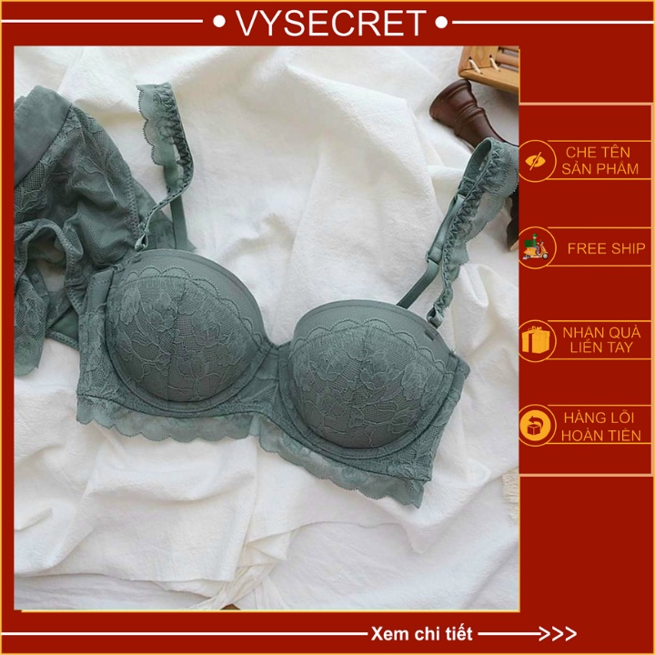 BÔ ĐỒ LÓT Cenka 1303 💥 FEESHIP + MÃ GIẢM GIÁ💥  cup ngang ren bèo có gọng mút nhẹ thoáng mát ,phom ngực siêu đẹp.