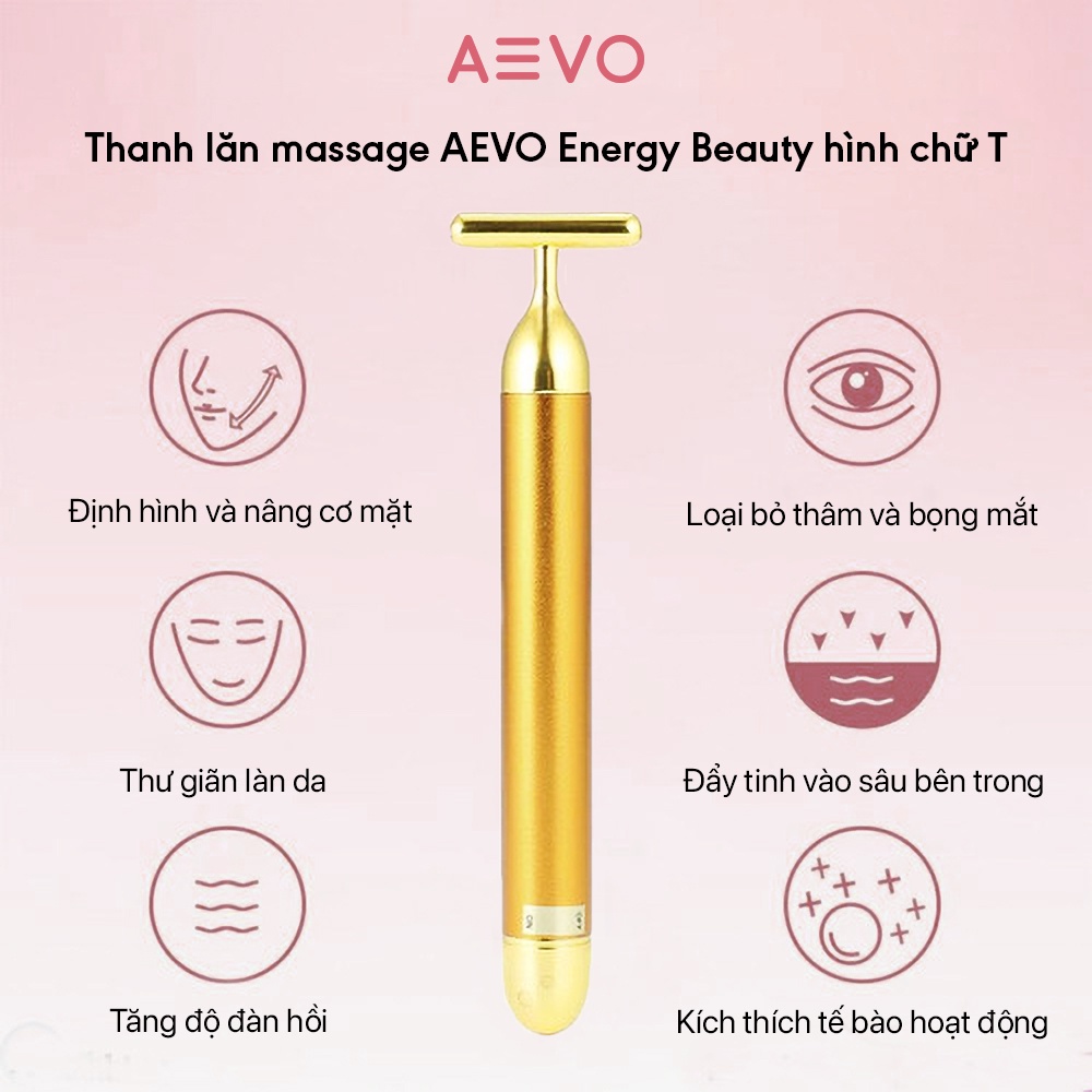 Cây lăn massage mặt AEVO Energy Beauty giúp nâng cơ, cải thiện nếp nhăn và có thể dùng cho cơ thể