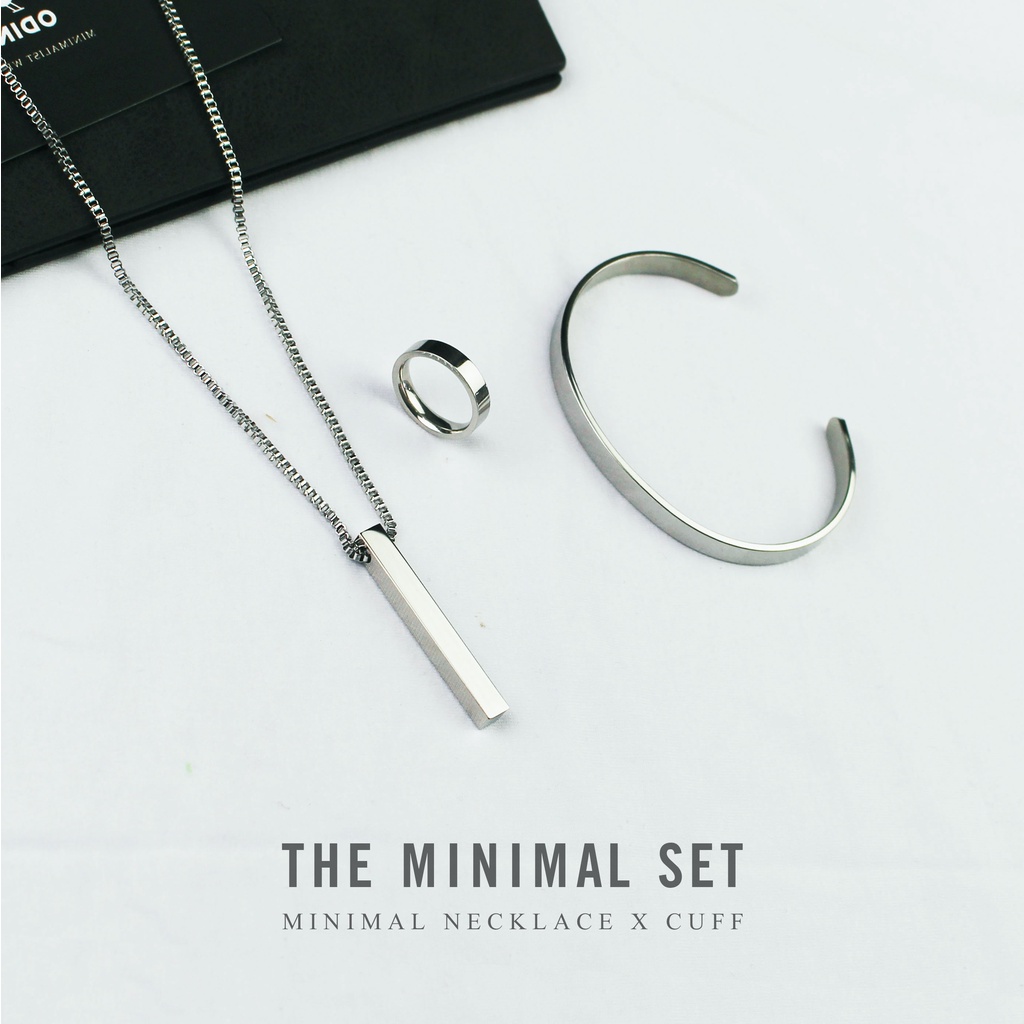 [COMBO] Dây chuyền Minimal Bar - Vòng tay - Tặng kèm nhẫn | Thép Titan 316L không gỉ bảo hành trọn đời