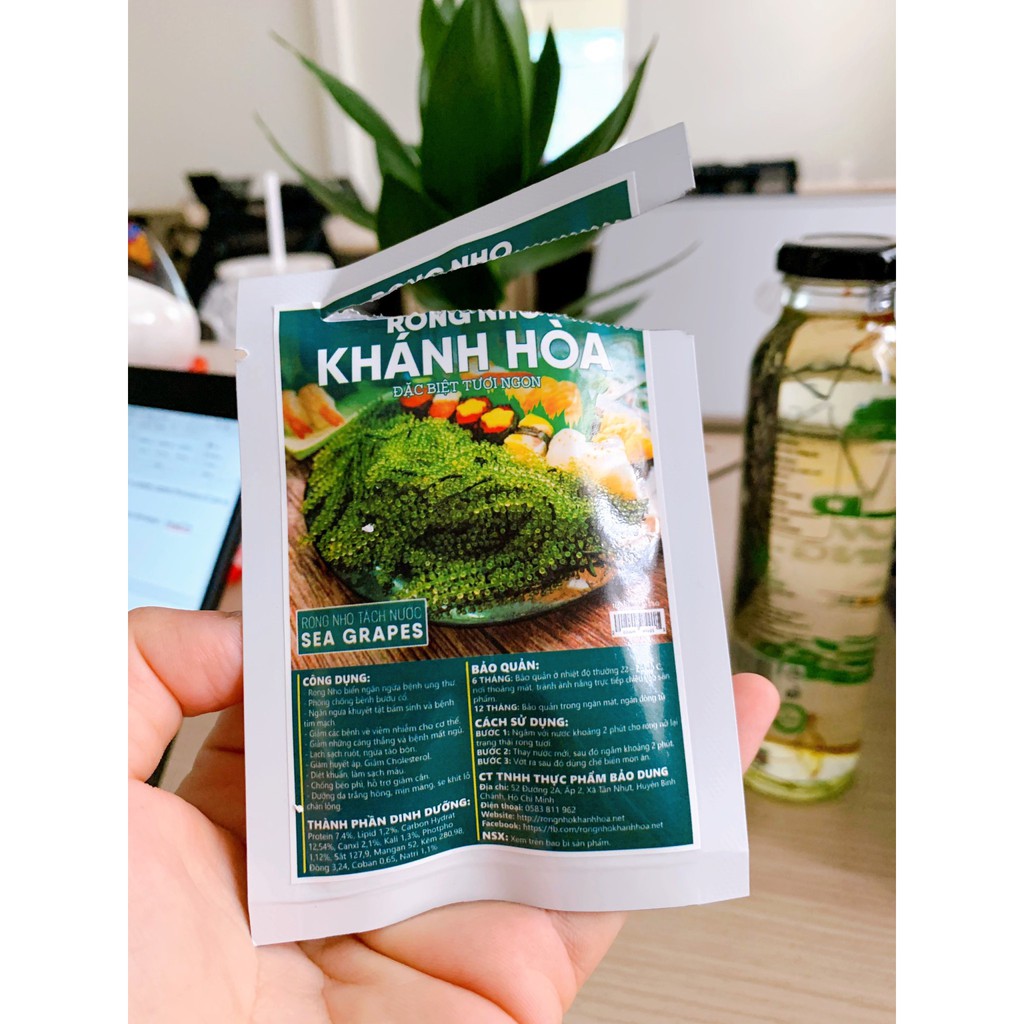 Rong Nho Tách Nước Khánh Hoà - Thần dược của biển cả - Công Nghệ Tách Nước Tiêu Chuẩn Nhật Bản - gói 100 gram | BigBuy360 - bigbuy360.vn