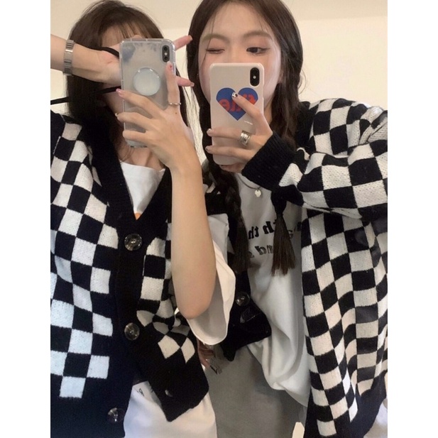 Áo cadigan/ ghile caro ullzang cá tính (annstore)