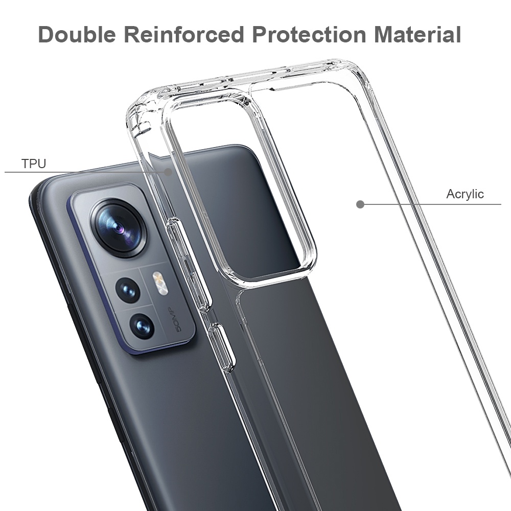 Ốp Điện Thoại TPU Trong Suốt Chống Sốc Cho Xiaomi Mi 12 12S 12X 11 11T 10T Pro Lite