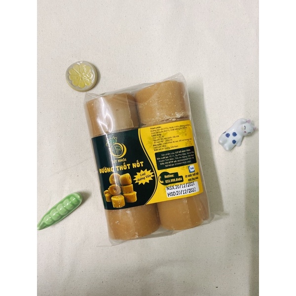 Đường thốt nốt dạng VIÊN LỚN GÓI 1KG hiệu ÚT KHÔI màu VÀNG SÁNG  làm bánh bò, sữa hạt, chè bưởi
