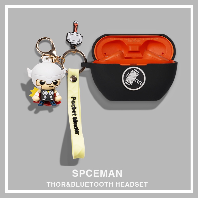 Sony WF-SP800N Case Cartoon Metal Magic Wand Cute Snoopy Pikachu Doll Keychain Pendant Silicone Soft Shell Sony WF-SP800N Bluetooth Headset Case Protective Cover Marvel Spiderman Thor Pendant Sony WF-SP800N Cover