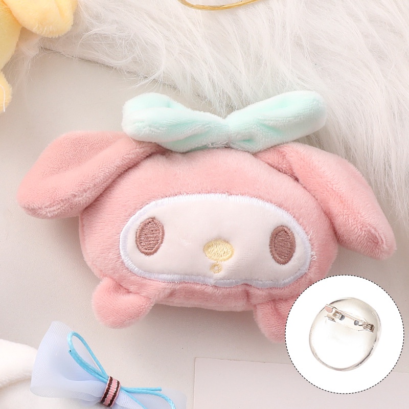 Ghim Cài Áo Hình Cún Kuromi Melody Nhồi Bông Dễ Thương Diy