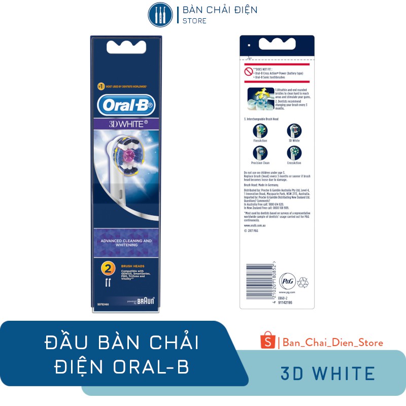 Đầu Bàn Chải Điện Oral-B 3D White