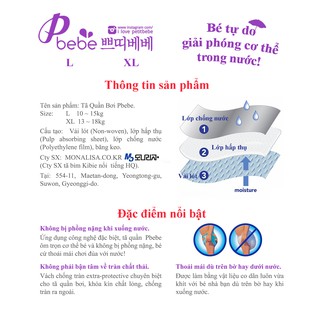 Tã quần bơi Pbebe L/XL 5 miếng
