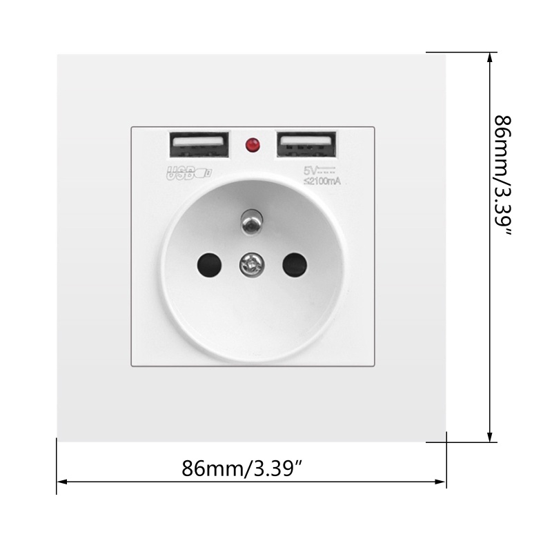 Ổ Cắm Điện EU Hai Cổng USB Tiện Dụng Cho Gia Đình