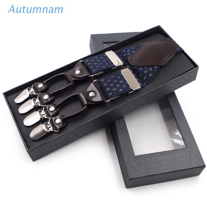 Dây đai quần vải dệt hoa văn chữ Y có 6 kẹp co giãn chống trượt tùy chỉnh thời trang cho nam