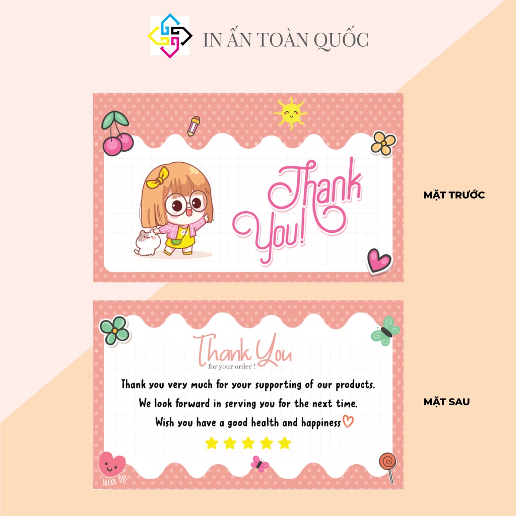 Bộ 100 card cám ơn, card Thank you sáng tạo độc đáo hợp trend, siêu cute  dành riêng cho shop bán hàng