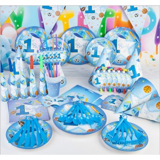 Bộ đồ phụ kiên trang trí sinh nhật 1 tuổi bé trai - Birthday Boy