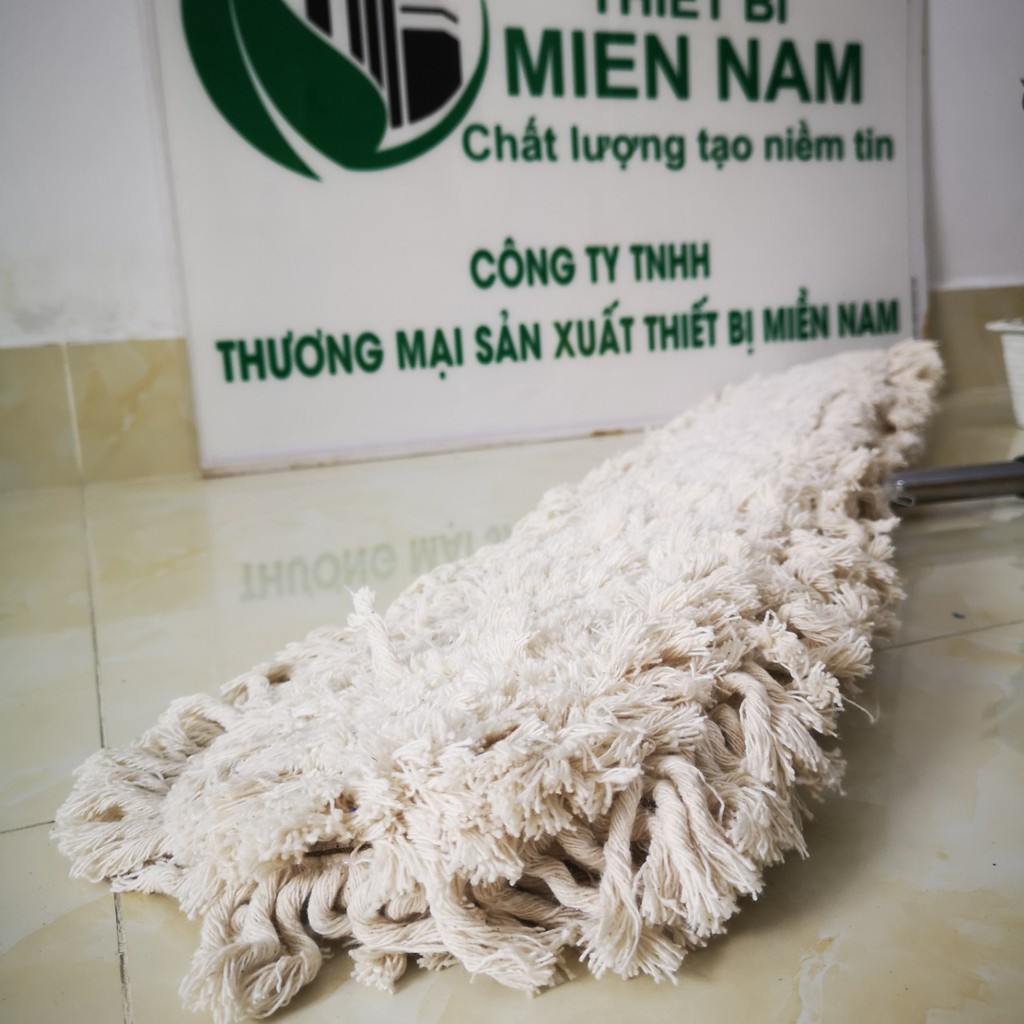 Cây lau nhà 90cm cotton trắng siêu sạch