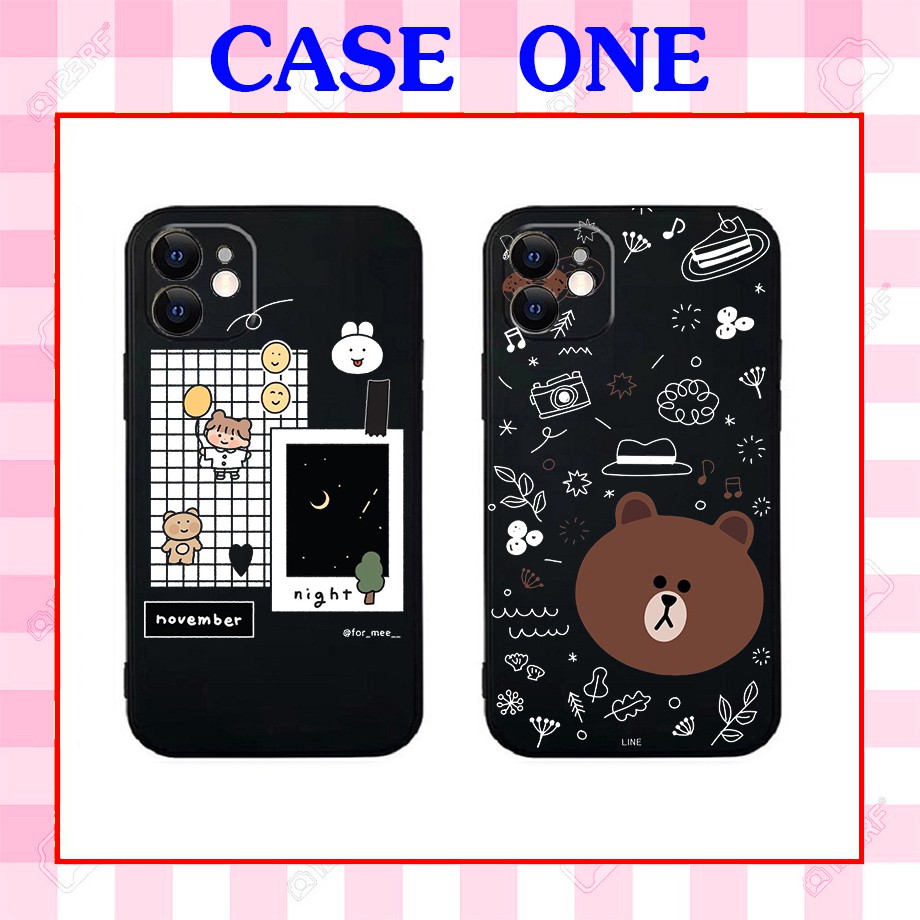 Ốp lưng lphình gấu nâu cạnh vuông 5/5s/6/6plus/6s/6splus/7/7plus/8/8plus/x/xr/xs/11/12/pro/max/plus/12promax