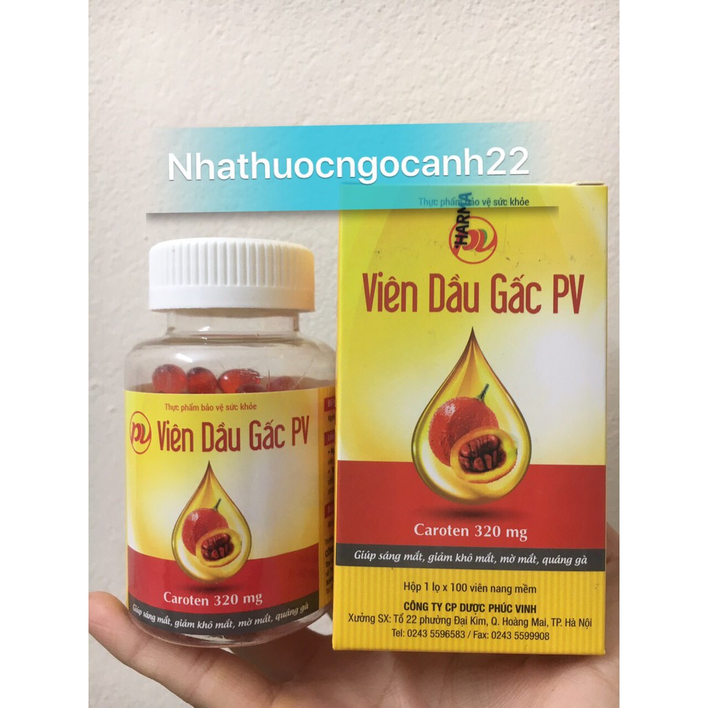 Viên dầu gấc Phúc Vinh (lọ 100 viên)