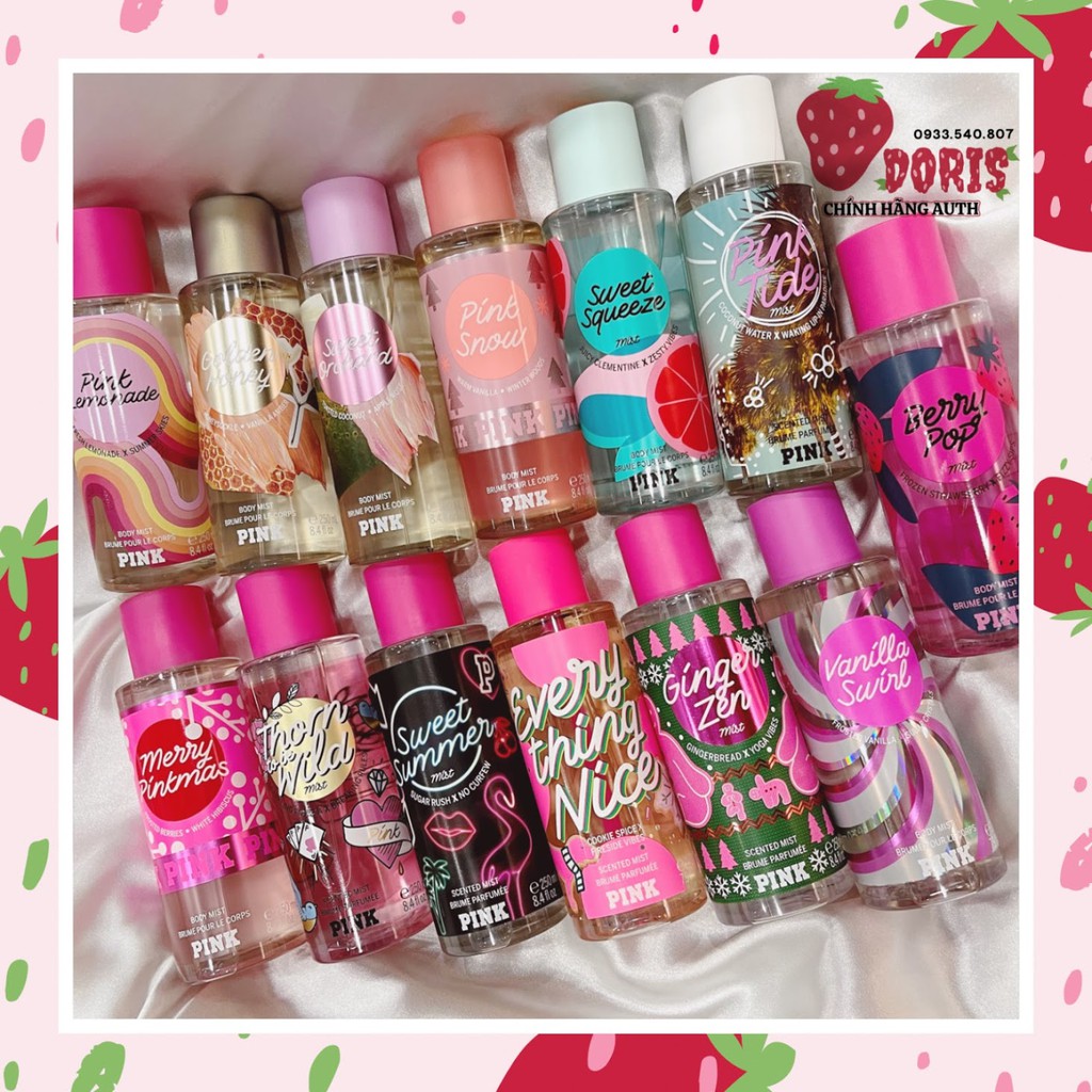 Chính hãng các dòng PINK xịt toàn thân Victoria Secret