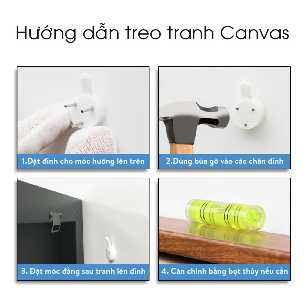 Tranh treo tường hình cô gái nghệ thuật, Chất liệu vải Canvas có khung nổi